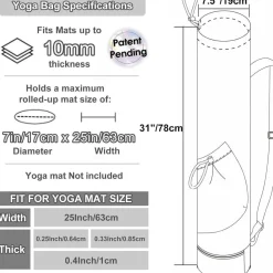 Yogatasche mit Nassfach Flaschentasche Damen Verstellbarer Schultergurt Gym Yoga