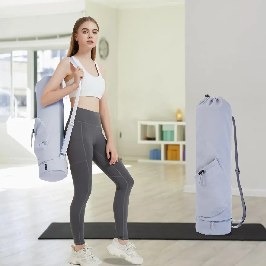 Yogatasche mit Nassfach Flaschentasche Damen Verstellbarer Schultergurt Gym Yoga