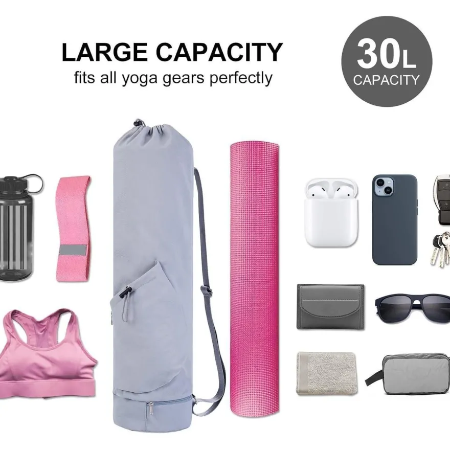 Yogatasche mit Nassfach Flaschentasche Damen Verstellbarer Schultergurt Gym Yoga