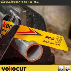 Yokocut Säbelsägeblatt Set 12-tlg. M42 BIM für Holz & Metall