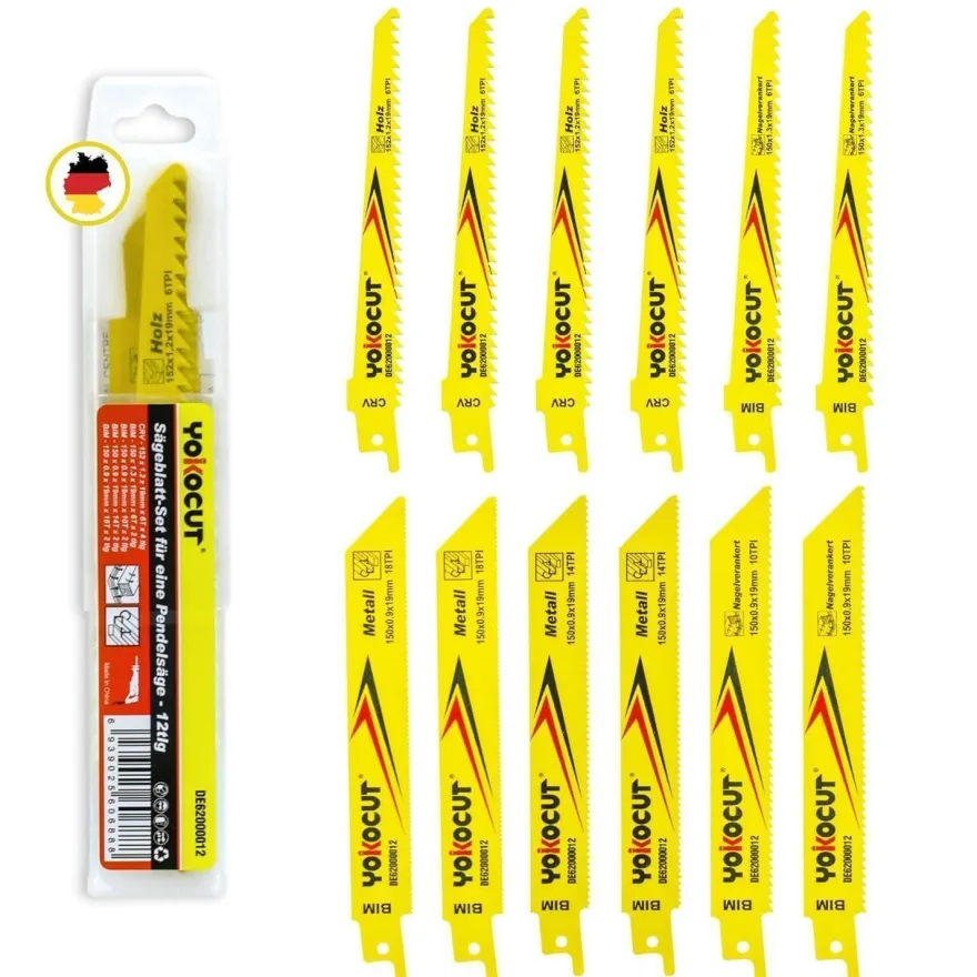 Yokocut Säbelsägeblatt Set 12-tlg. M42 BIM für Holz & Metall