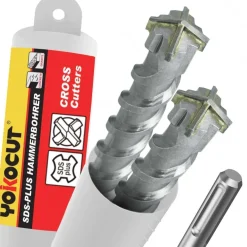Yokocut SDS Plus Bohrer 5x160 mm (2 Stk.) - 4X Schneiden Hammerbohrer für Beton