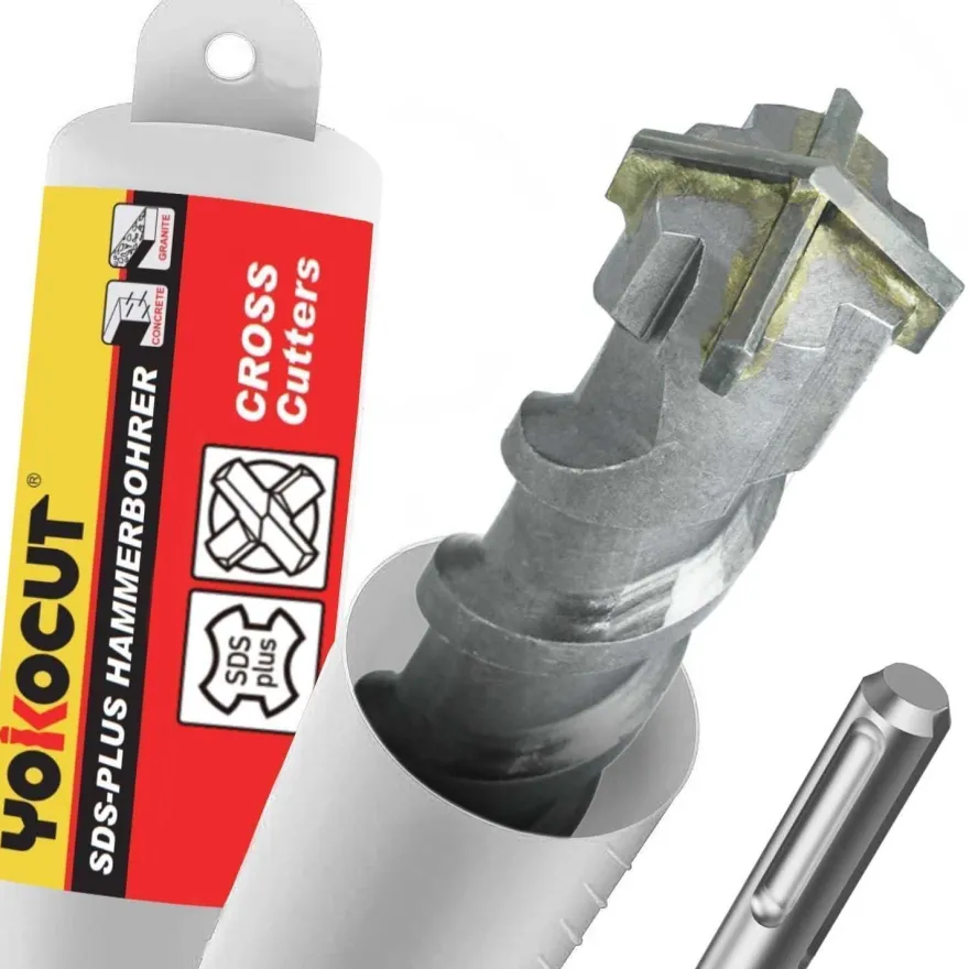 Yokocut SDS Plus Bohrer 12x460 mm, 4X Schneiden Hammerbohrer für Beton