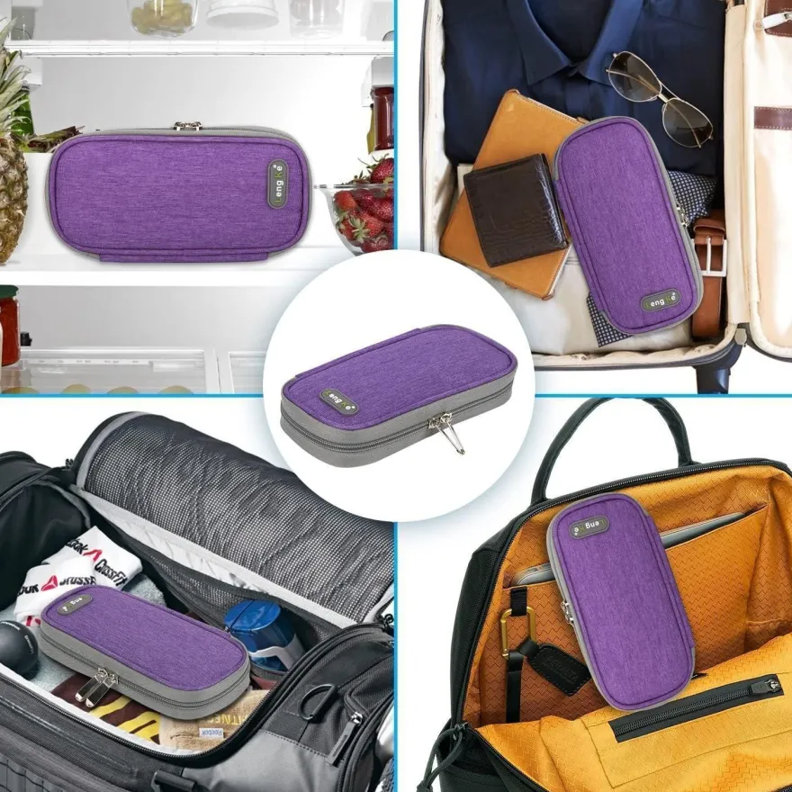 Youshares Insulin Kühltasche mit 2 Kühlakkus - Diabetiker Tasche für