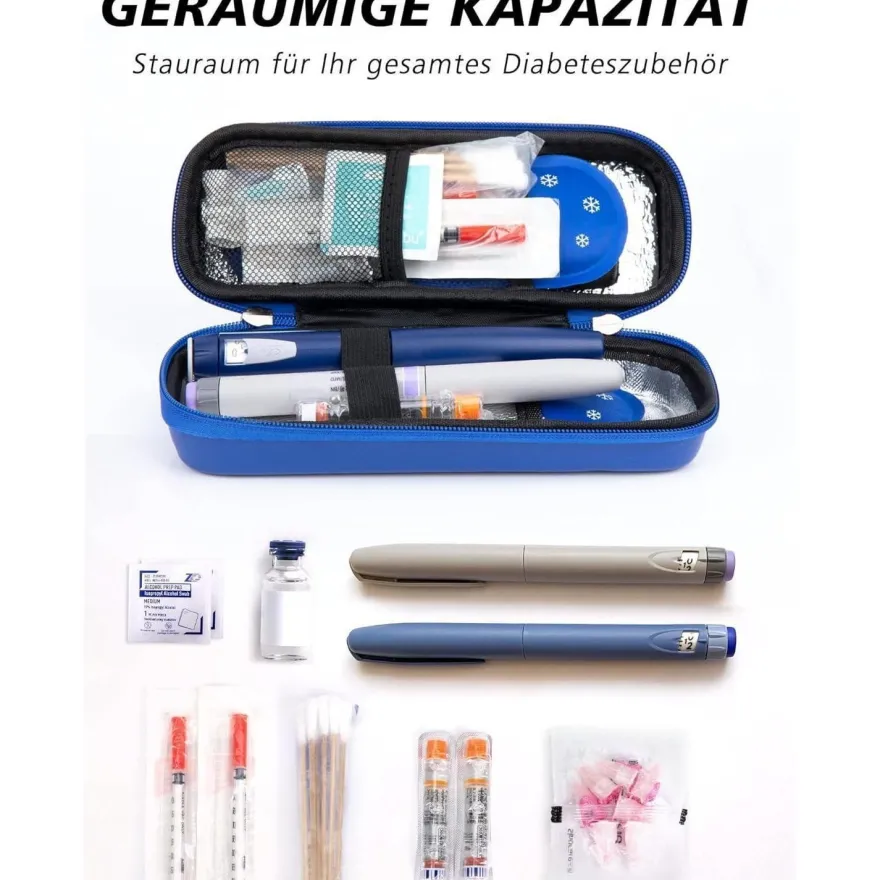 Youshares Insulin Kühltasche mit 2 TSA Eispackungen, Mini Medikamenten Kühlbox