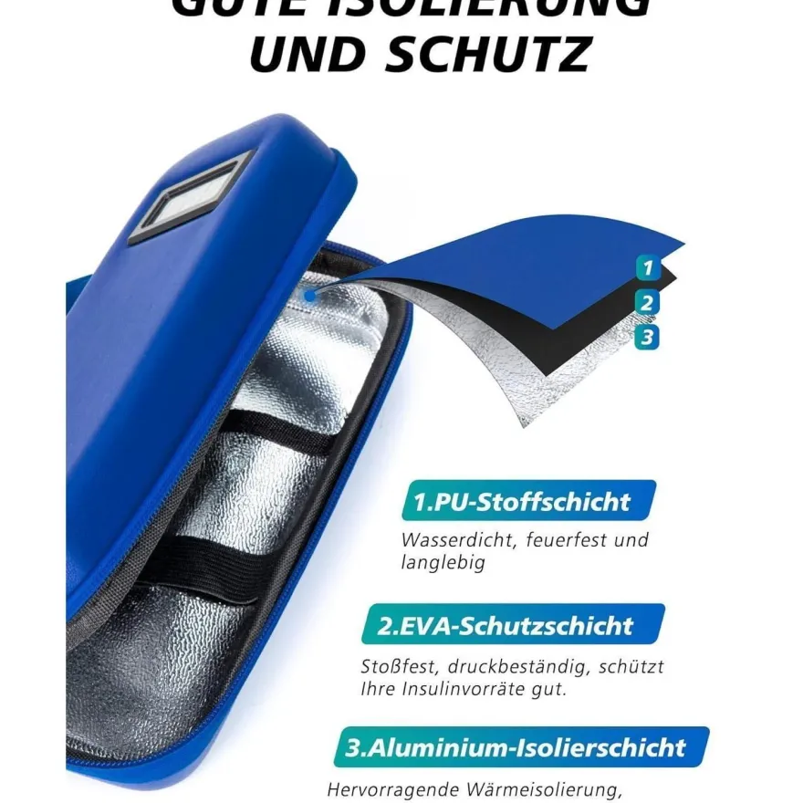 Youshares Insulin Kühltasche mit 2 TSA Eispackungen, Mini Medikamenten Kühlbox
