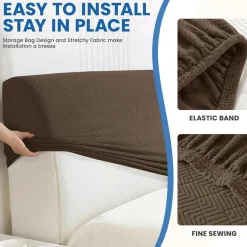 Ystellaa Bettkopfteil Bezug 150CM Braun - Weicher, Staubdichter und Kratzfester