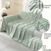 Ystellaa Sofa Überwurf 180x340cm Chenille Hellgrün-Line für 3-Sitzer Sofas