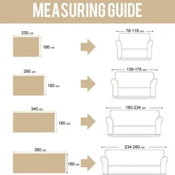 Ystellaa Sofa Überwurf 180x340cm Chenille Hellgrün-Line für 3-Sitzer Sofas