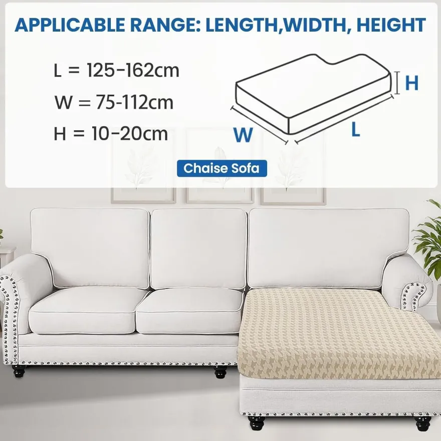 Ystellaa Stretch Sitzkissenbezug, rutschfest und elastisch, Universal