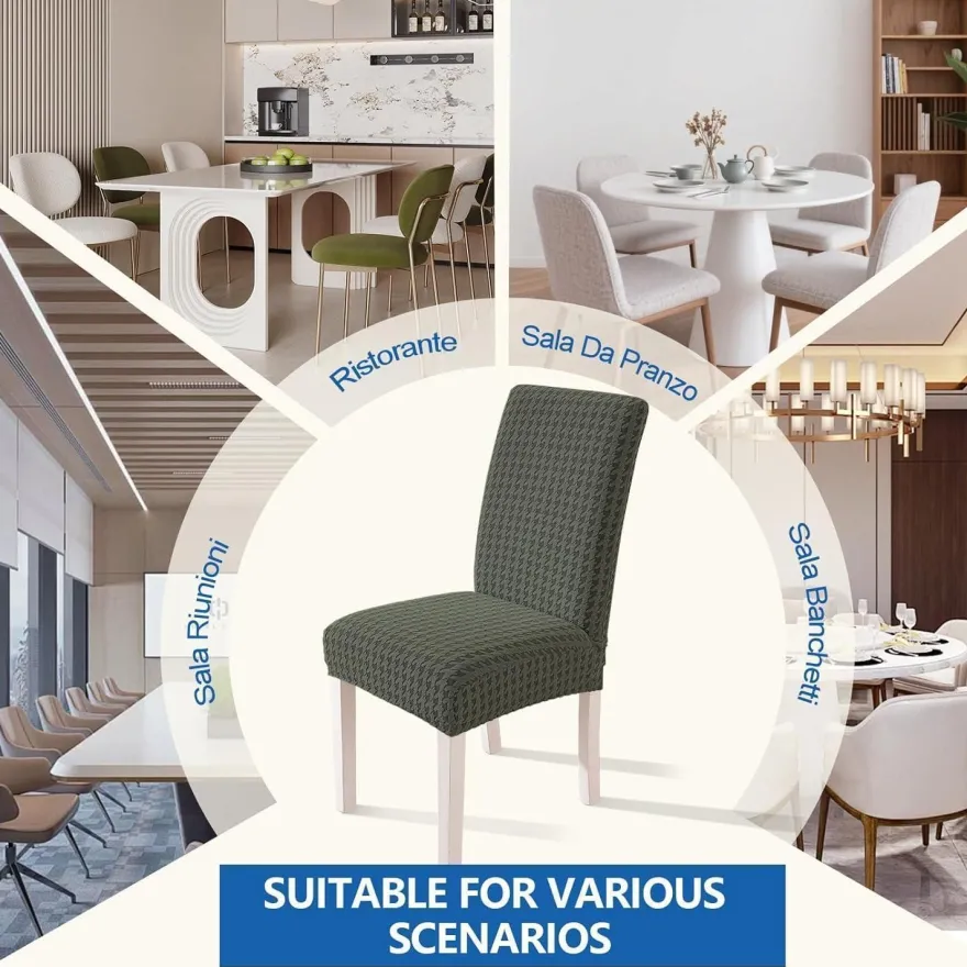 Ystellaa Stretch Stuhlhussen 6er Set, elastisch, abnehmbar, waschbar, Universal
