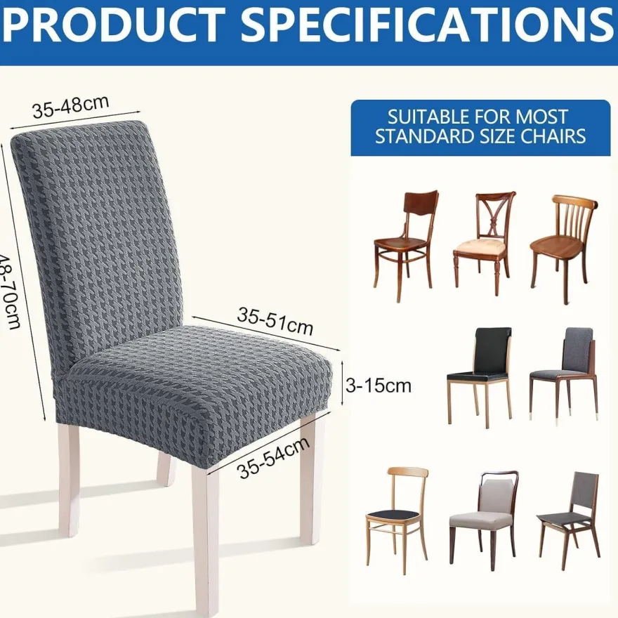Ystellaa Stretch Stuhlhussen 4er Set, elastische Stuhlbezüge für