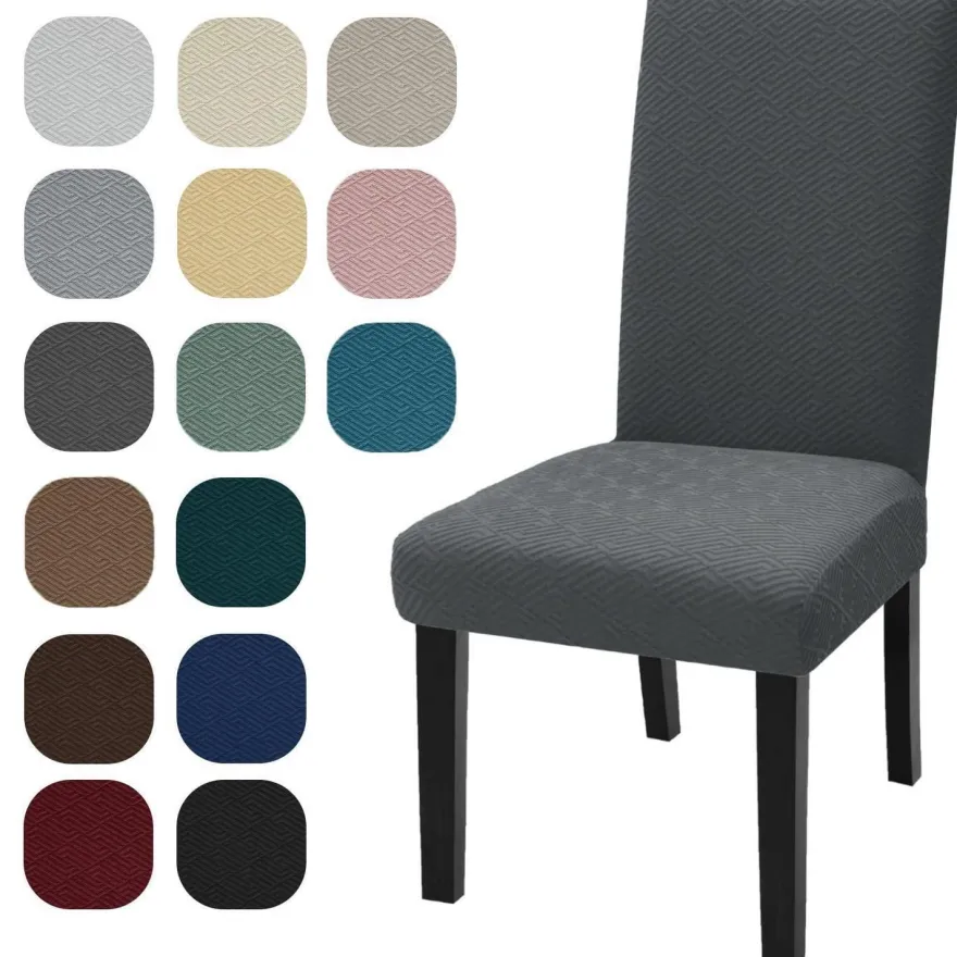 Ystellaa Stuhlhussen 6er Set - Stretch, Universal, Waschbar, Grau