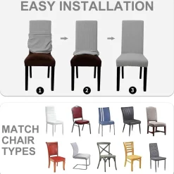 Ystellaa Stuhlhussen 4er Set, Stretch Stuhlbezug für Esszimmerstühle, Waschbar