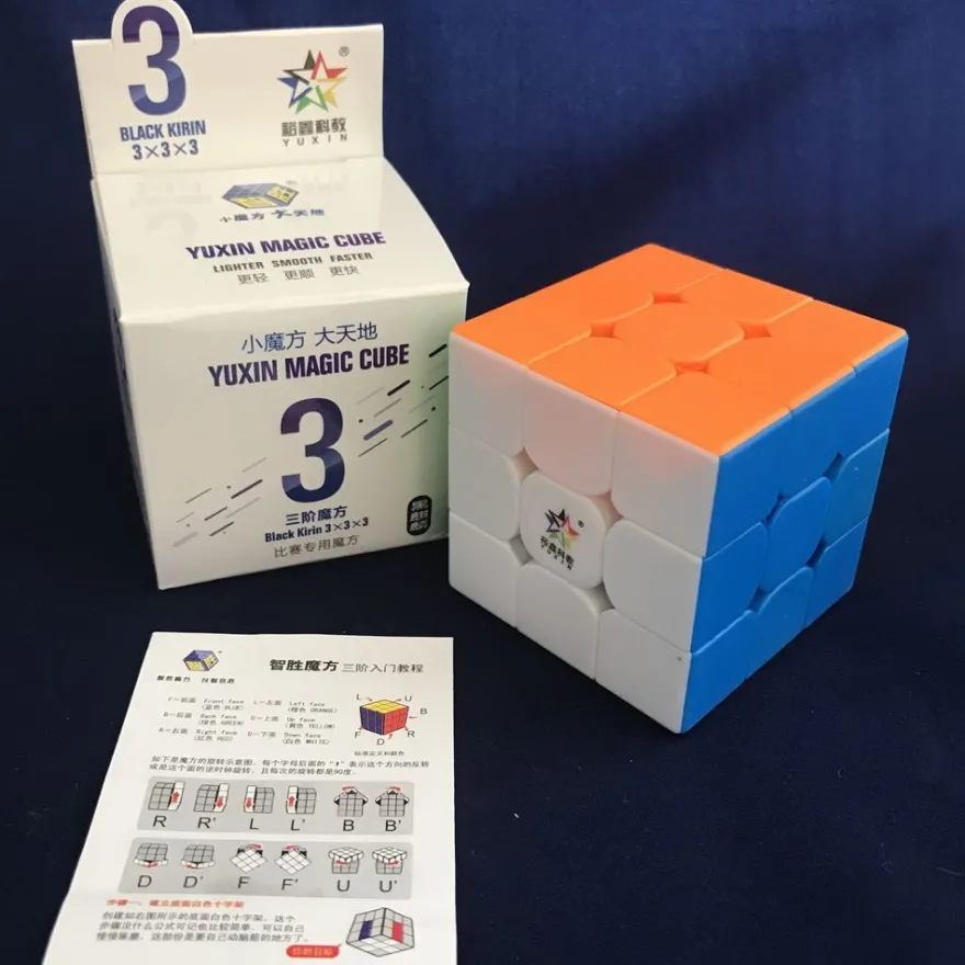 YuXin Black Kirin 3x3 - stickerless - Zauberwürfel Speedcube Magischer Magic Cu