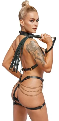 ZADO Dominant Devote Diva Harness-Set, Größe , Schwarz/Gold