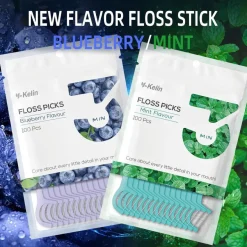 Zahnseide Stäbchen Zahnstocher Blueberry Mint 300 Mundreinigung