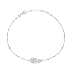Zartes silbernes Engelsflügelarmband BRC129W