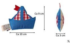 Zauberhafte Baby Rassel in Segelboot-Form aus Baumwolle / /olyester in Blau Beige