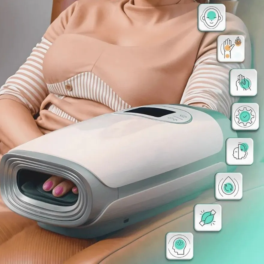 Zenet ZET-703 Handmassagegerät mit Wärmefunktion - Elektrisches Massagegerät für Händ