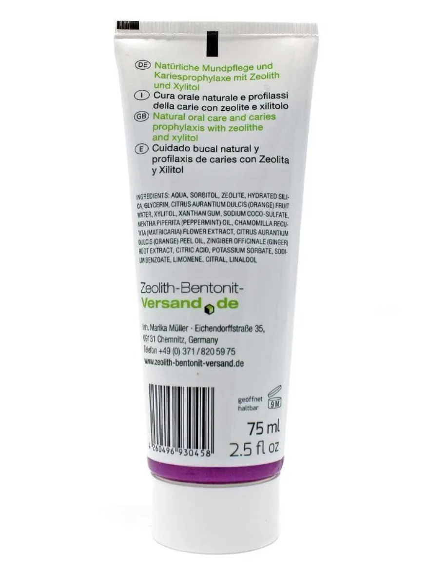 Zeolith MED® Zahncreme 75ml, Zahnpasta ohne Fluorid natürl. Mundpfege Naturkosmetik
