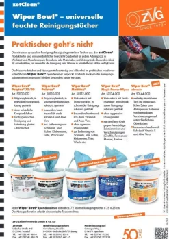 zetClean® Wiper Bowl® Multitex® - feuchte Reinigungstücher für vielseitige Anwendunge