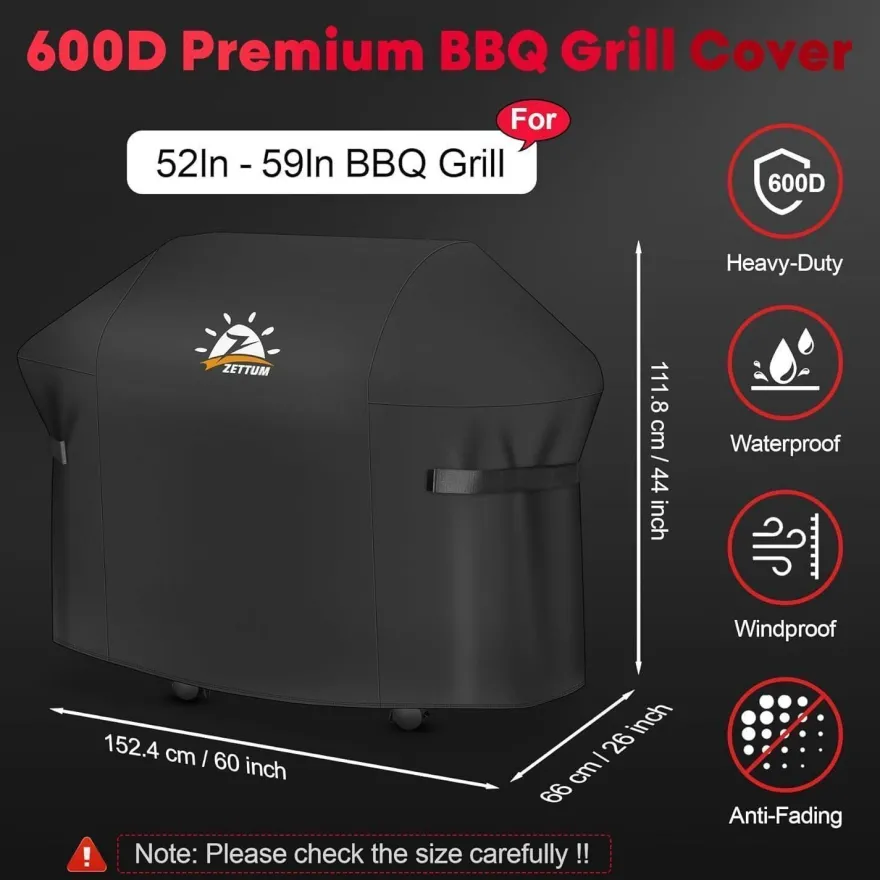 Zettum Grillabdeckung 152cm für Weber Genesis 300 Series Heavy Duty&Wasserdicht