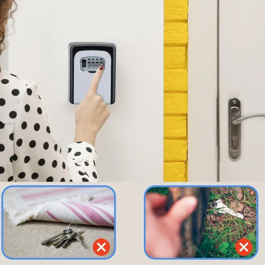 ZHEGE Schlüsseltresor mit 4-stelligem Zahlencode, Kombinationsschlüssel Safe