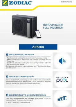Zodiac Z250iQ Wärmepumpe TD12 max. 31 kW - 400V- Poolheizung