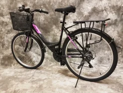 26 ZOLL Damencityrad 21-GANG Shimano & LICHT & KORB Schwarz-Pink NEU 2608-500-47cm