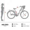 28 Zoll Damenfahrrad MILORD Citybike Mit Korb Stadtrad Vintage Schwarz Fahrrad 3 Gäng