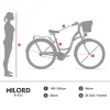 26 Zoll Damenfahrrad MILORD Citybike Mit Weidenkorb Schwarz-Creme Fahrrad 1 Gang