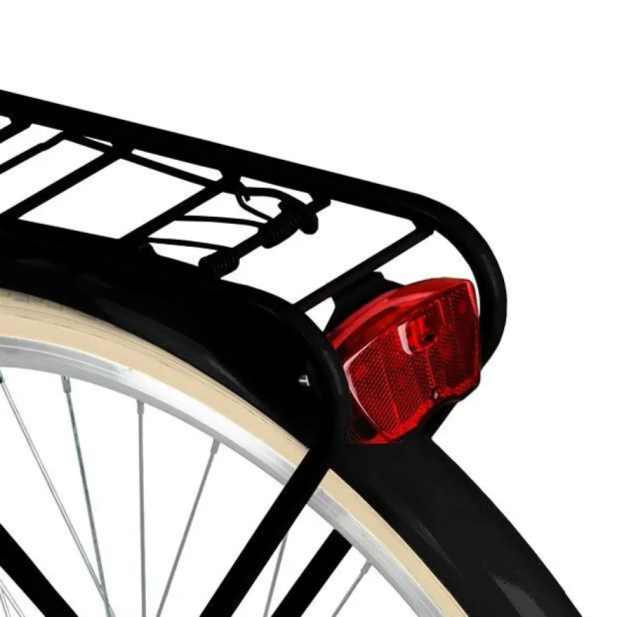 26 Zoll Damenfahrrad MILORD Citybike Mit Weidenkorb Schwarz-Creme Fahrrad 1 Gang