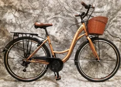 28 ZOLL Damenrad 21-GANG Shimano Schaltung & LICHT & KORB NEU 2810--GOLD