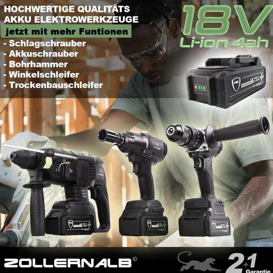 Zollernalb ZSA115 Winkelschleifer Trennschleifer für Makita Akkus flex Schleifer