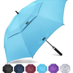 ZOMAKE Großer Golf Regenschirm Sturmfest XL/XXL, 172CM, Hellblau, für 2-4