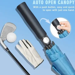 ZOMAKE Großer Golf Regenschirm Sturmfest XL/XXL, 172CM, Hellblau, für 2-4