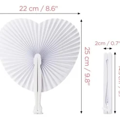 ZOOI 36er Pack Handfächer Weiß für Hochzeit, Party, Deko - Kompakt & Leicht