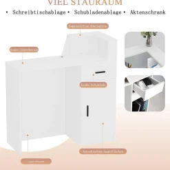 Zrbddef Empfangstheke mit Schublade und Ablagefächern, Moderner Kassentisch