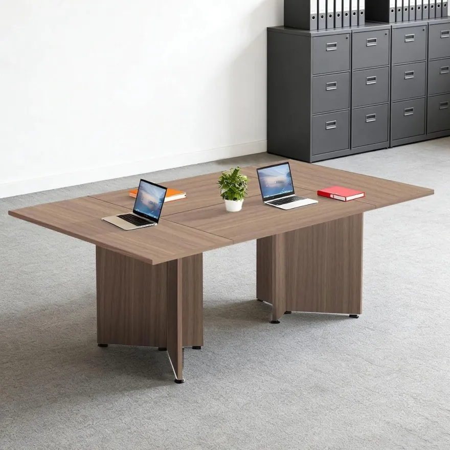 Zrbddef Modularer Konferenztisch erweiterbar, 540 cm, Light Brown, für 4-12