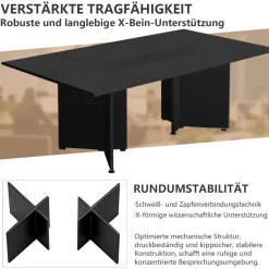 Zrbddef Modularer Konferenztisch erweiterbar, 540 cm, Dark Brown