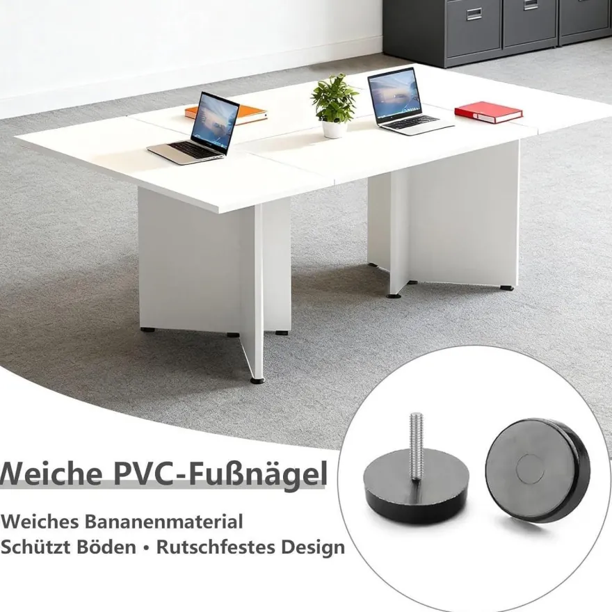 Zrbddef Modularer Konferenztisch erweiterbar, 160x60x74 cm, für 4-12 Personen