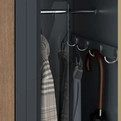 Zweifach-PERSONALSCHRANK in Anthrazit / Nussbaum: Eco Design 600 x 1800 x 500 mm
