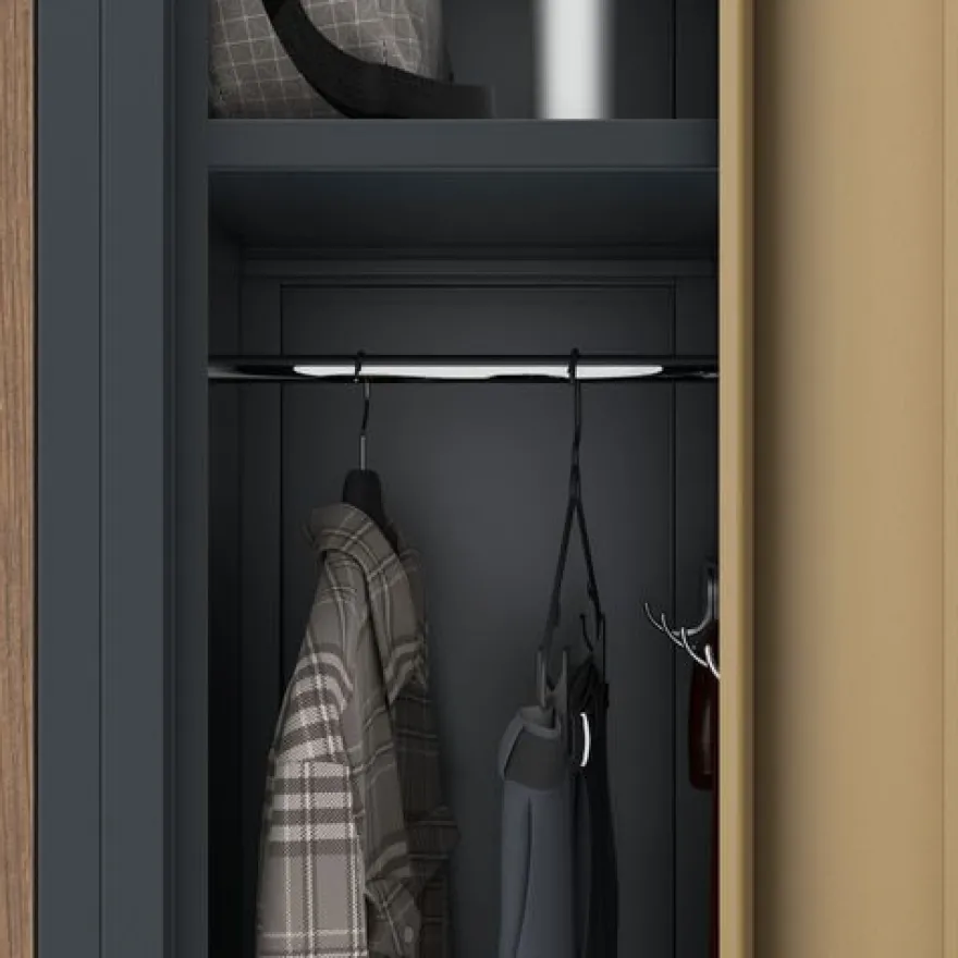 Zweifach-PERSONALSCHRANK in Anthrazit / Nussbaum: Eco Design 600 x 1800 x 500 mm