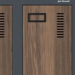 Zweifach-PERSONALSCHRANK in Anthrazit / Nussbaum: Eco Design 600 x 1800 x 500 mm