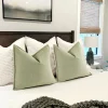 ZWJD Salbei Grün Kissenbezug 55x55 2er Set Chenille Kissenbezüge Sofakissen mit