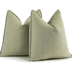 ZWJD Salbei Grün Kissenbezug 55x55 2er Set Chenille Kissenbezüge Sofakissen mit