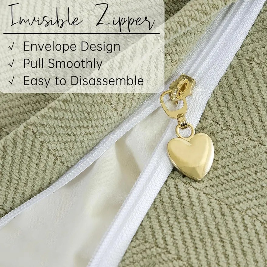 ZWJD Salbei Grün Kissenbezug 55x55 2er Set Chenille Kissenbezüge Sofakissen mit