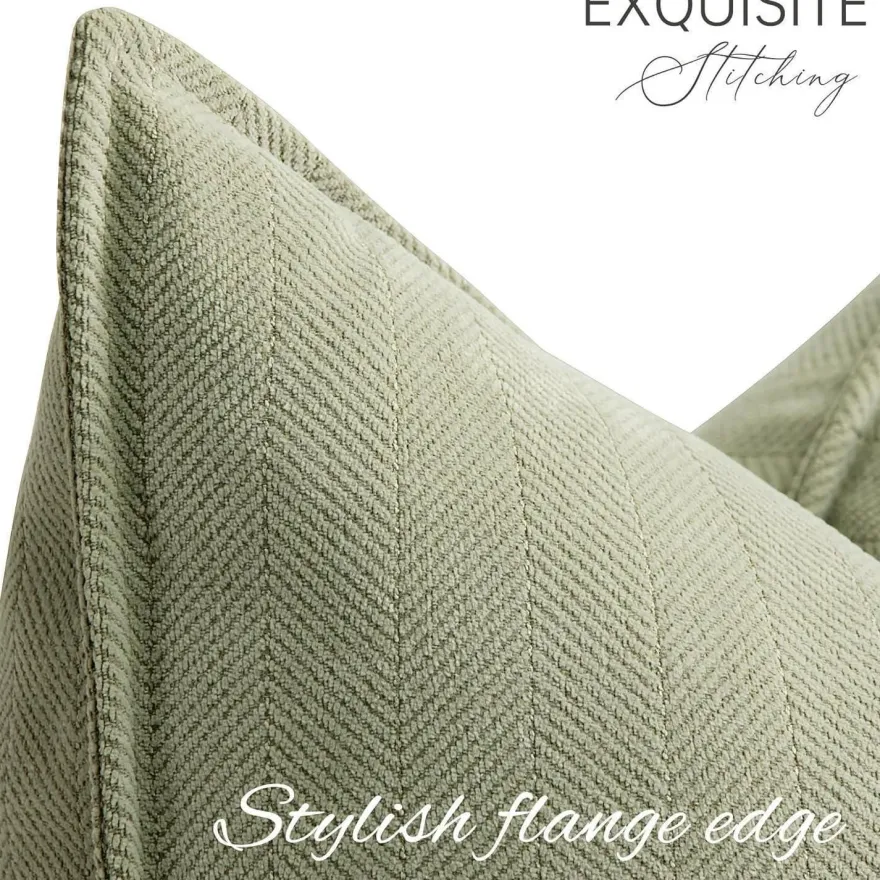 ZWJD Salbei Grün Kissenbezug 55x55 2er Set Chenille Kissenbezüge Sofakissen mit