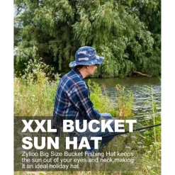 Zylioo XL/XXL Fischerhut mit UPF50+ UV-Schutz, beidseitig tragbar, für großen